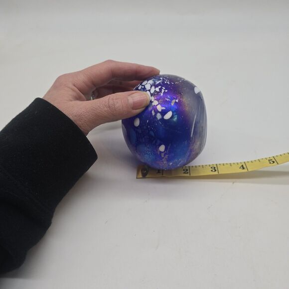 Tom St Clair 1994 Studio Glass Iridescent Speckle Abstract Paperweight Galaxy 3" - Picture 8 of 9